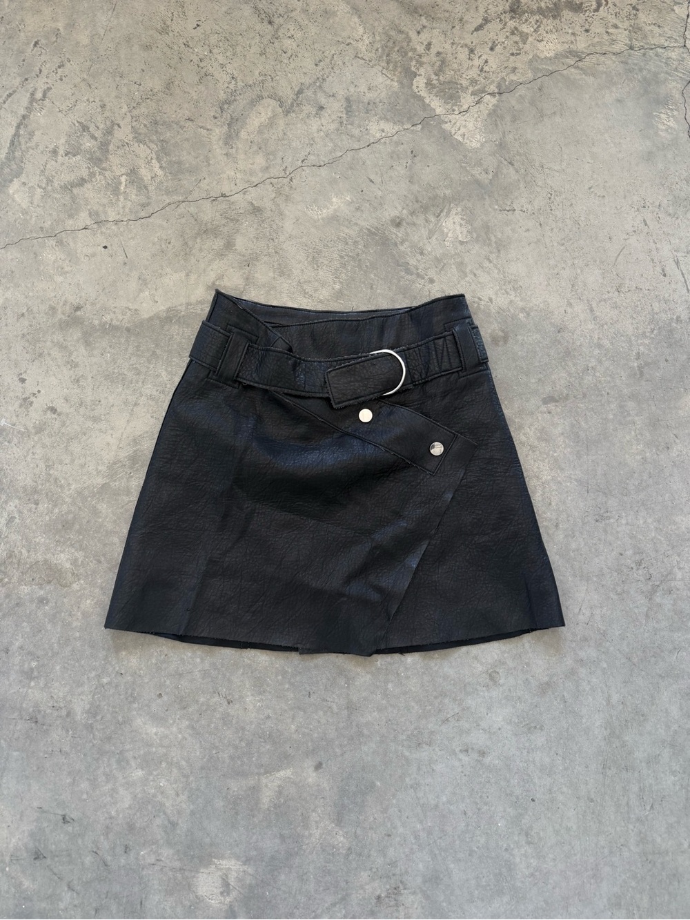 Zara Black Mini Skirt with Buckle Belt